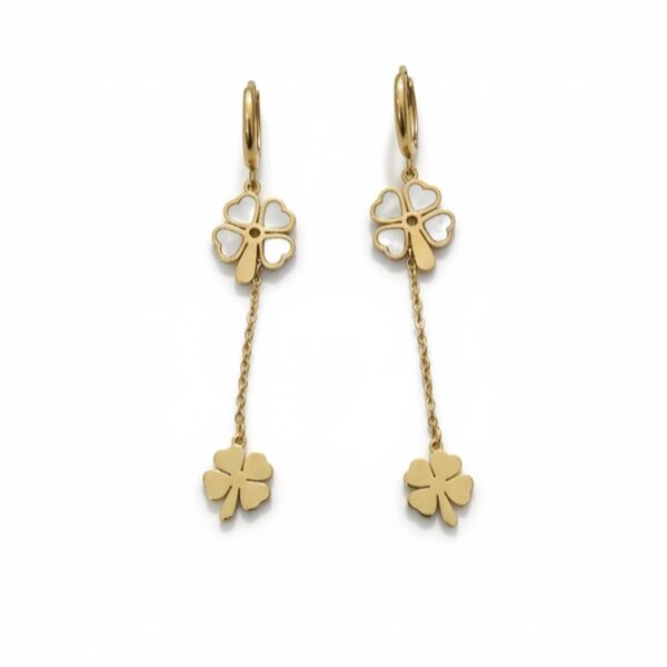 Sedefli Yonca Sallantı Küpe